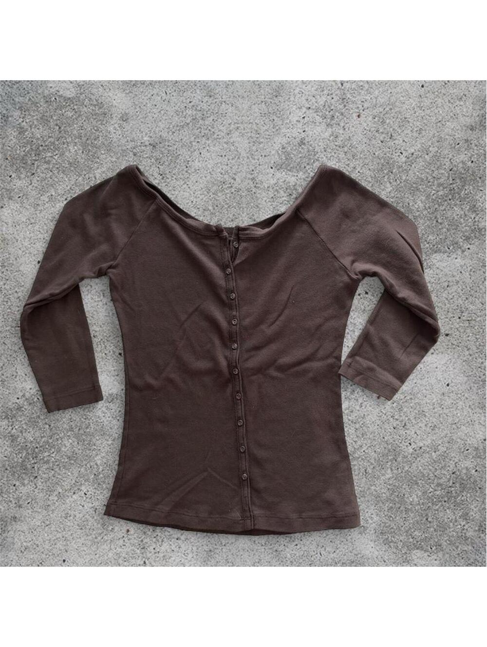 Brandy Melville brown 3/4 sleeves top